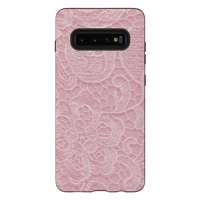 Galaxy S10 plus StrongFit Pink Lace by Andrea Haase