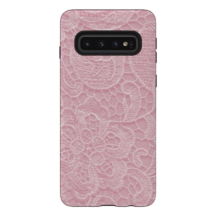 Galaxy S10 StrongFit Pink Lace by Andrea Haase