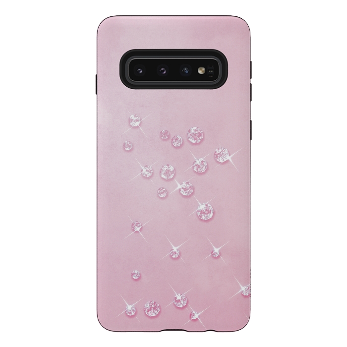 Galaxy S10 StrongFit Sparkling Pink Rhinestones by Andrea Haase