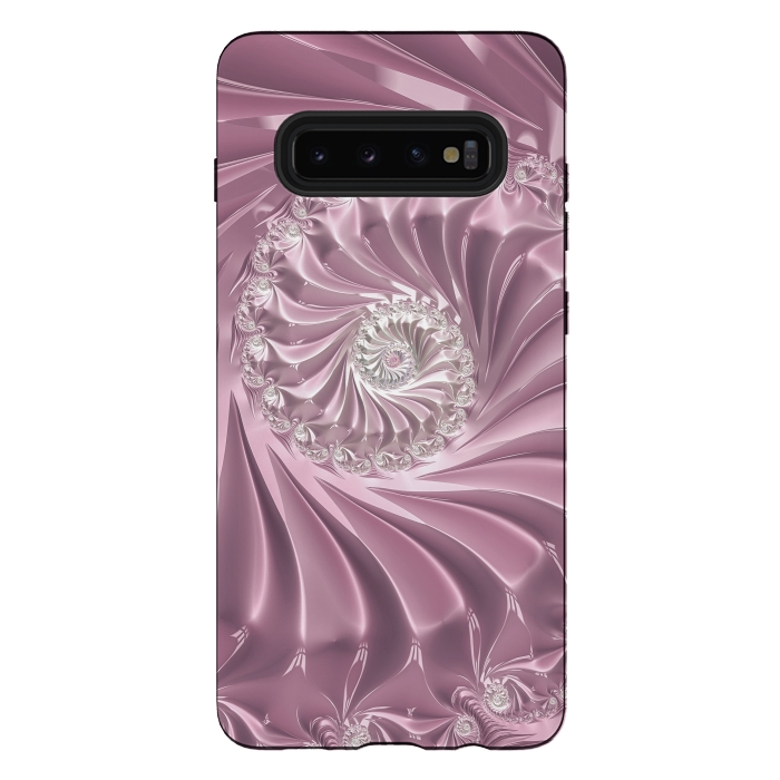 Galaxy S10 plus StrongFit Soft Pink Glamorous Fractal by Andrea Haase