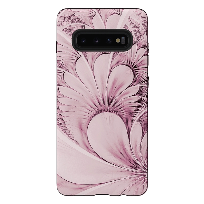 Galaxy S10 plus StrongFit Pink Flourish Fractal by Andrea Haase