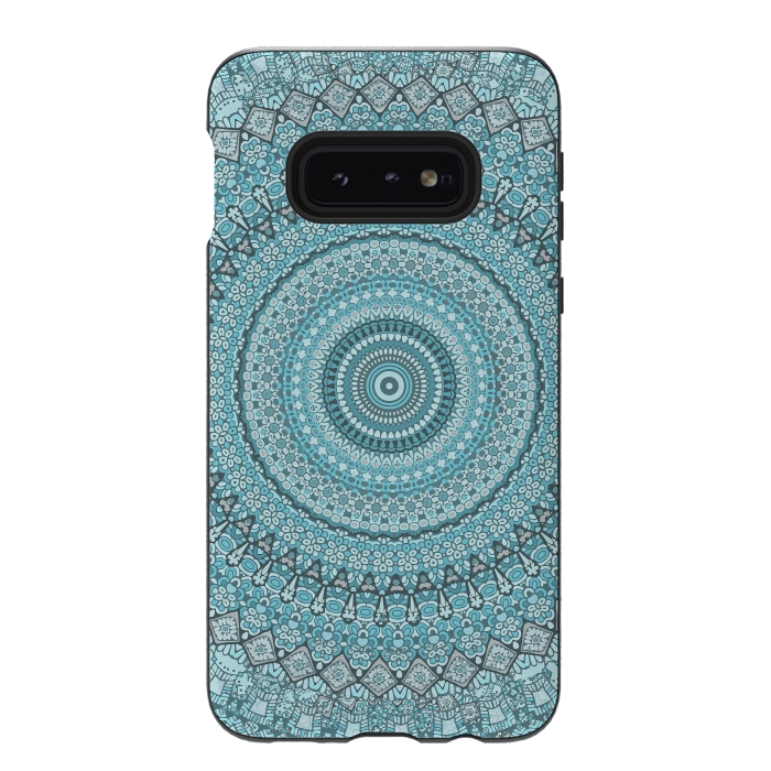 Galaxy S10e StrongFit Teal Turquoise Mandala by Andrea Haase