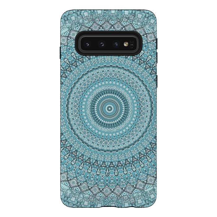 Galaxy S10 StrongFit Teal Turquoise Mandala by Andrea Haase