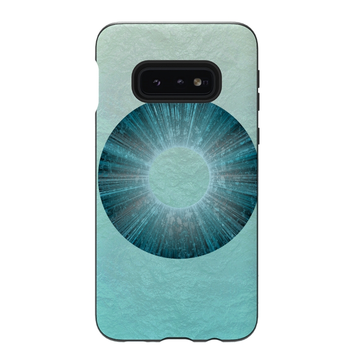 Galaxy S10e StrongFit Turquoise Alien Iris 2 by Andrea Haase