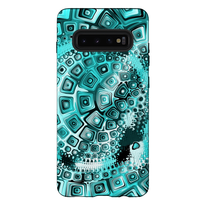 Galaxy S10 plus StrongFit Teal Blue Fractal 2 by Andrea Haase