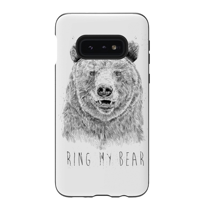 Galaxy S10e StrongFit Ring my bear (bw) by Balazs Solti