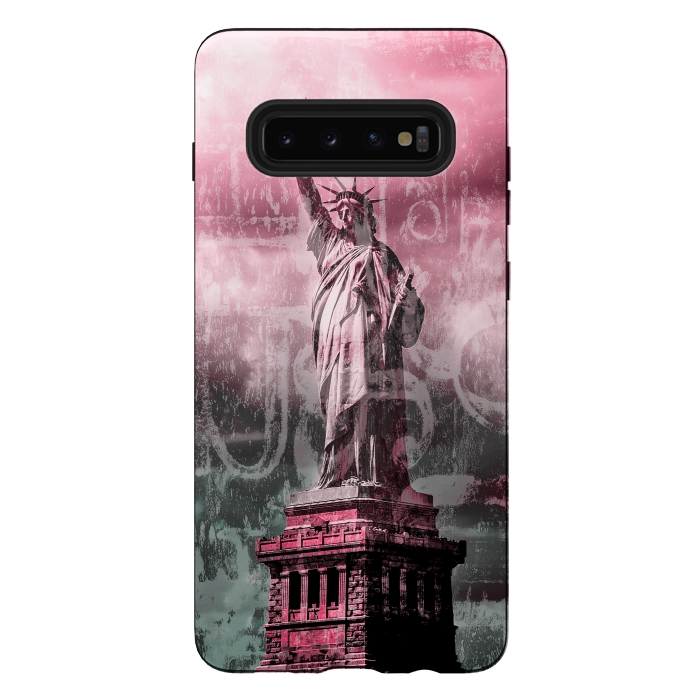 Galaxy S10 plus StrongFit Statue Of Liberty Mixed Media Art by Andrea Haase