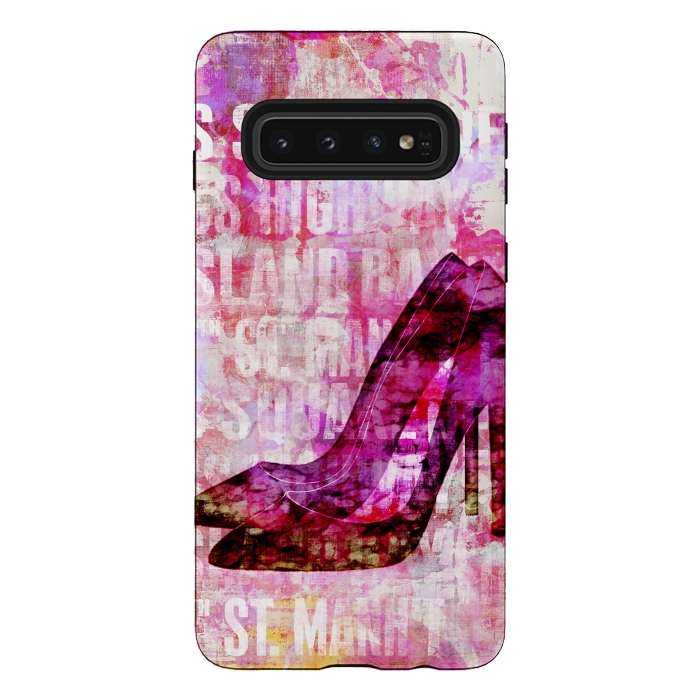 Galaxy S10 StrongFit High Heels Pink Mixed Media Art by Andrea Haase