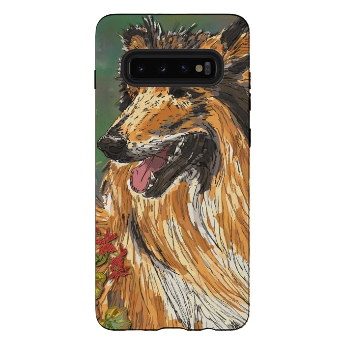 Galaxy S10 plus StrongFit Rough Collie (Summer) by Lotti Brown
