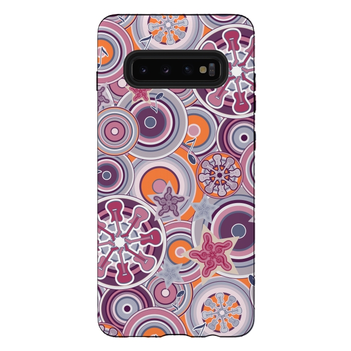 Galaxy S10 plus StrongFit Glam Boho Rock in Purple and Orange by Paula Ohreen