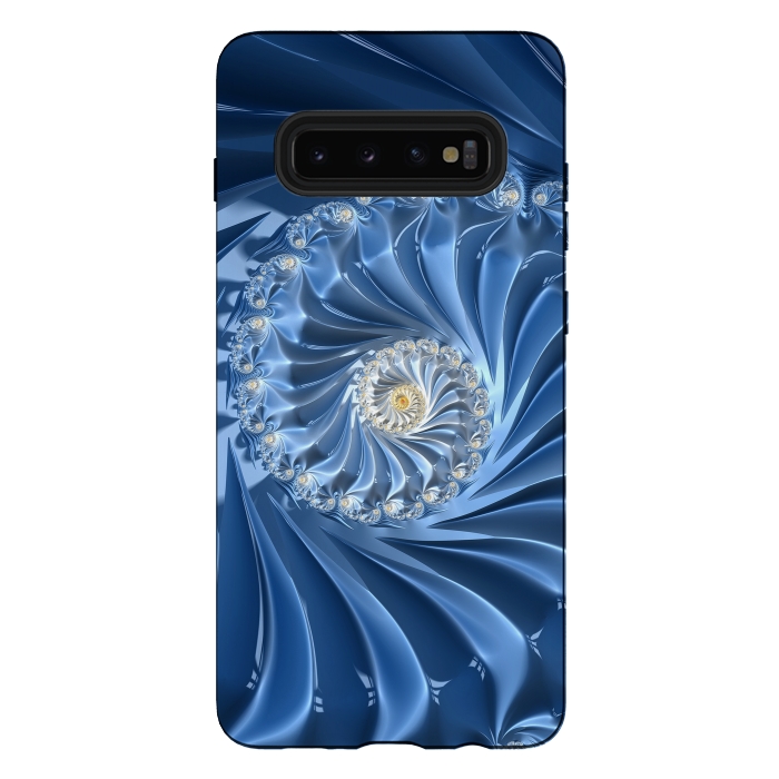 Galaxy S10 plus StrongFit Glamorous Blue Fractal by Andrea Haase