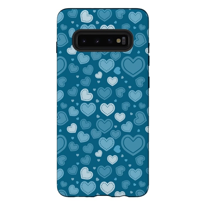 Galaxy S10 plus StrongFit Blue Hearts by TMSarts