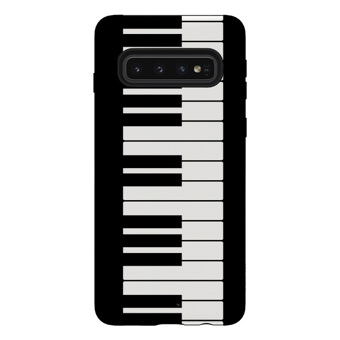 Galaxy S10 StrongFit Black and white piano keys music instrument by Martina