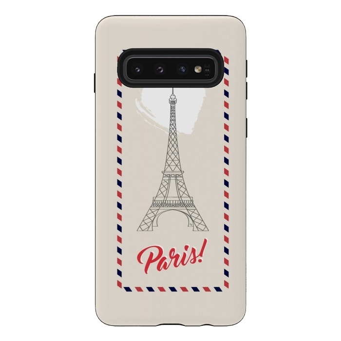 Galaxy S10 StrongFit Vintage envelope Eiffel Tower in Paris by Martina