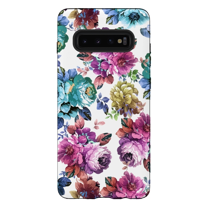 Galaxy S10 plus StrongFit Fluorescent Roses by Creativeaxle