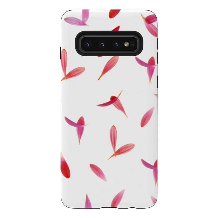 Galaxy S10 StrongFit Red Rose Leaves by Creativeaxle