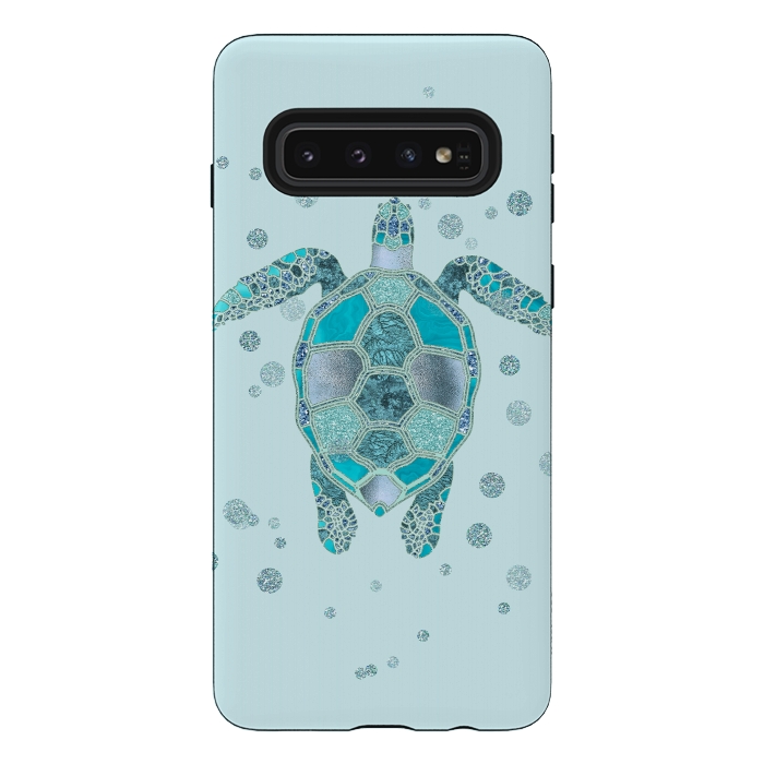 Galaxy S10 StrongFit Underwater Glamour Turtle by Andrea Haase