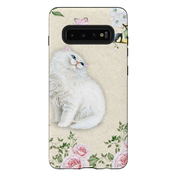 Galaxy S10 plus StrongFit Kitty Welcomes Bird by Creativeaxle