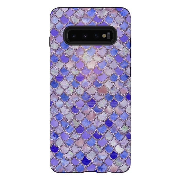Galaxy S10 plus StrongFit Purple hand drawn mermaid scales by  Utart