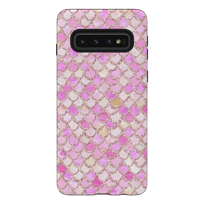 Galaxy S10 StrongFit Light Pink hand drawn mermaid scales by  Utart