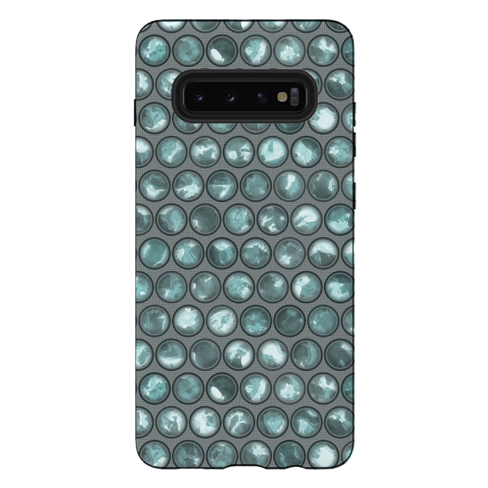 Galaxy S10 plus StrongFit Green Glass Bead Pattern by Andrea Haase