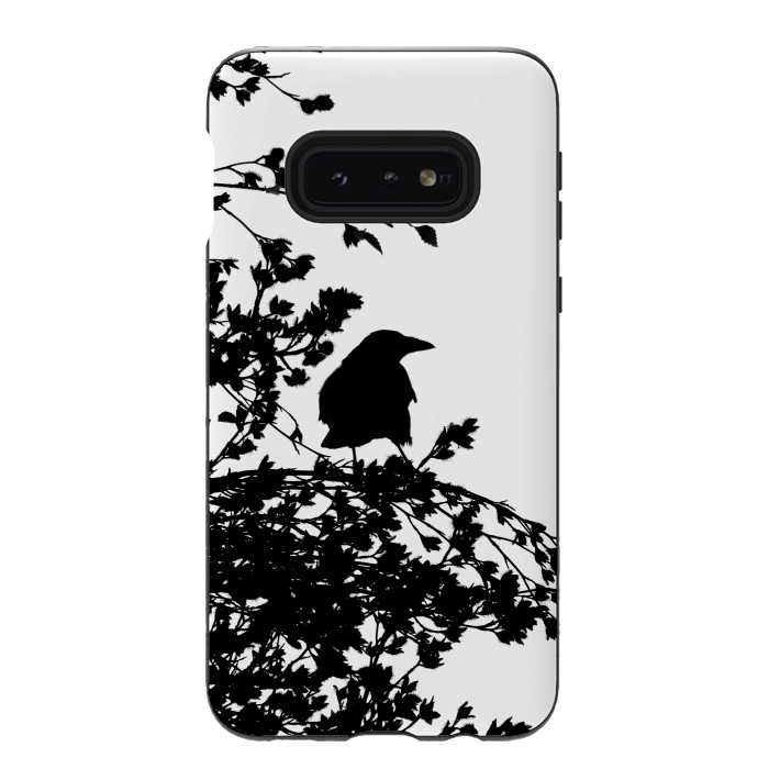 Galaxy S10e StrongFit Black And White Bird by Andrea Haase