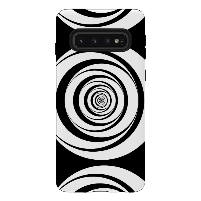 Galaxy S10 StrongFit Concentric Circles Pop-Art Black White 2 by Andrea Haase