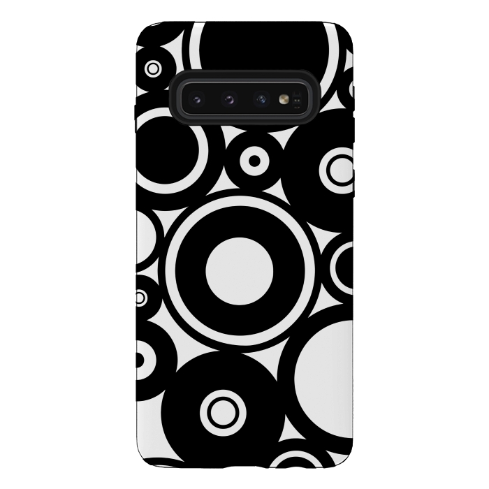 Galaxy S10 StrongFit Pop-Art Black White Circles by Andrea Haase