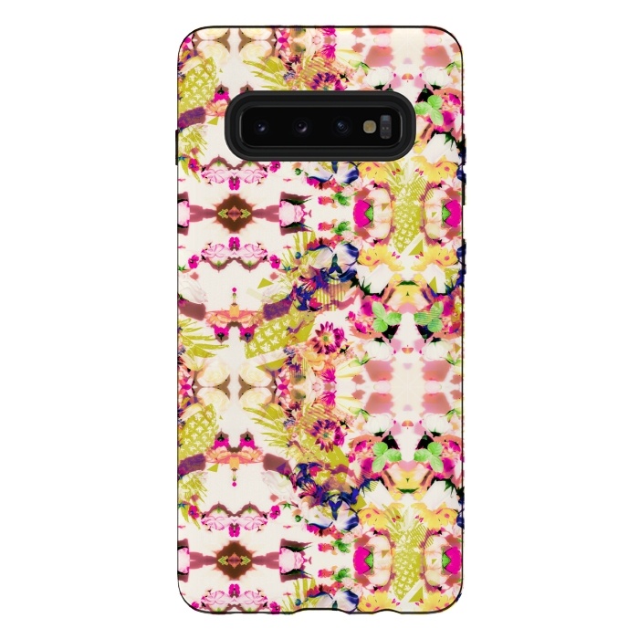 Galaxy S10 plus StrongFit Abstract floral mosaic I by Mmartabc