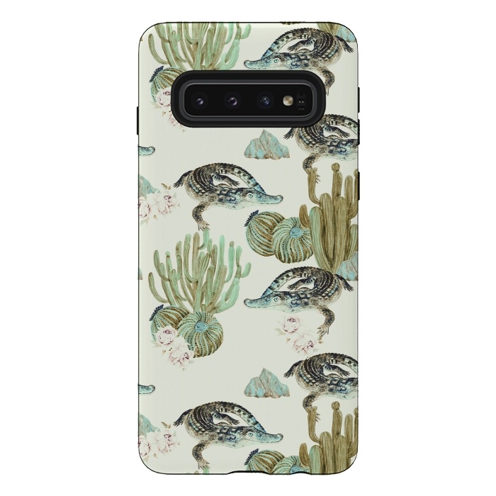 Galaxy S10 StrongFit Crocodile pattern on the cactus by Mmartabc
