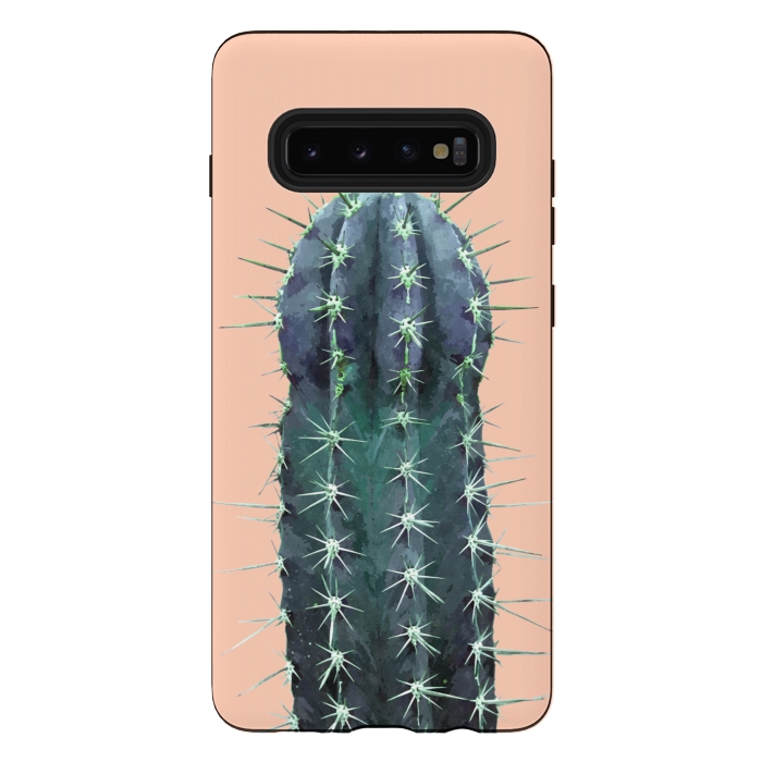 Galaxy S10 plus StrongFit Cactus Illustration Pink Background by Alemi