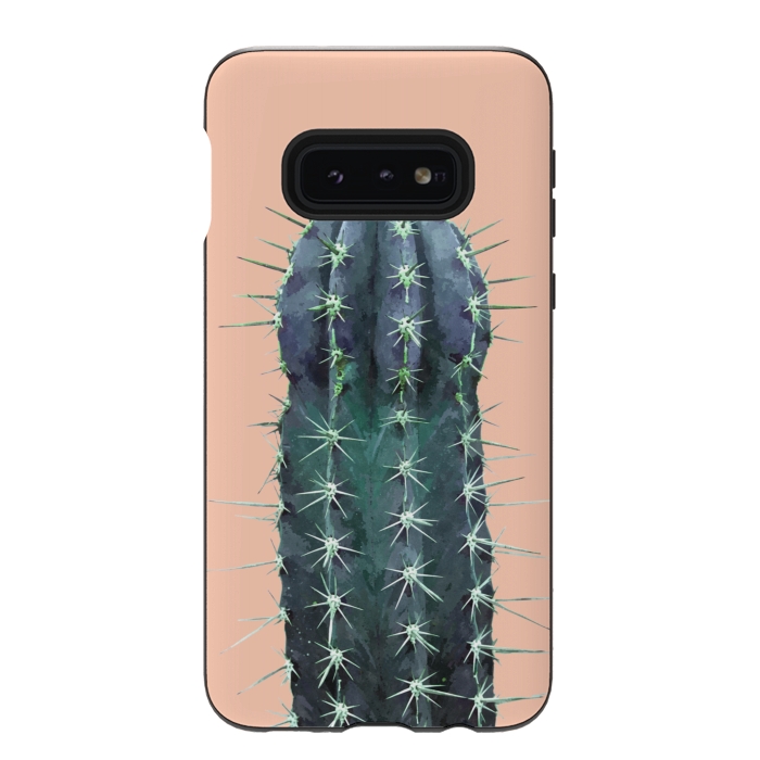 Galaxy S10e StrongFit Cactus Illustration Pink Background by Alemi