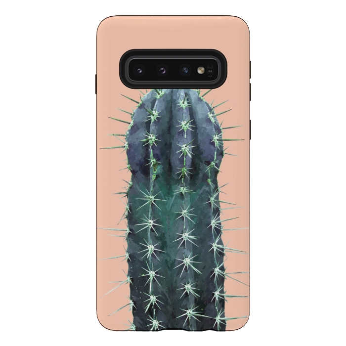 Galaxy S10 StrongFit Cactus Illustration Pink Background by Alemi