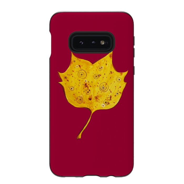 Galaxy S10e StrongFit Fancy Yellow Autumn Leaf by Boriana Giormova