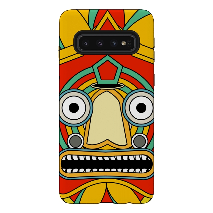 Galaxy S10 StrongFit indian tribal mask by TMSarts