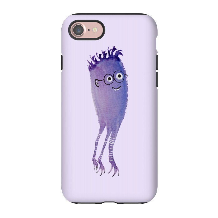 iPhone 7 StrongFit Geek Jellyfish Funny Monster With Glasses Watercolor by Boriana Giormova
