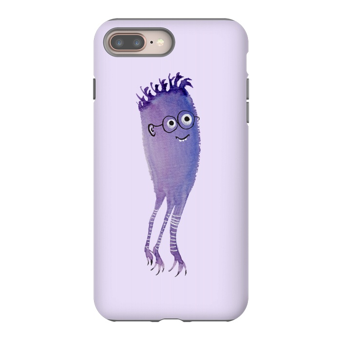 iPhone 7 plus StrongFit Geek Jellyfish Funny Monster With Glasses Watercolor by Boriana Giormova