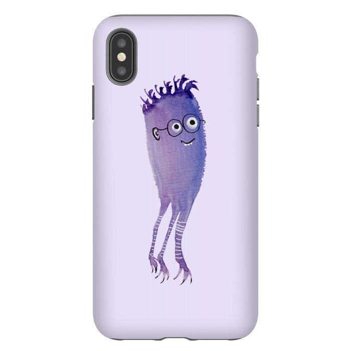 iPhone Xs Max StrongFit Geek Jellyfish Funny Monster With Glasses Watercolor by Boriana Giormova