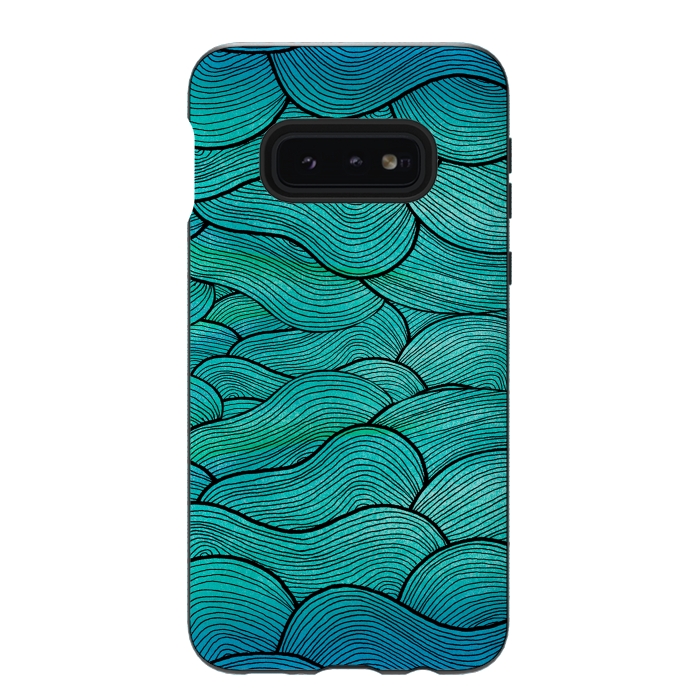 Galaxy S10e StrongFit sea waves by Pom Graphic Design