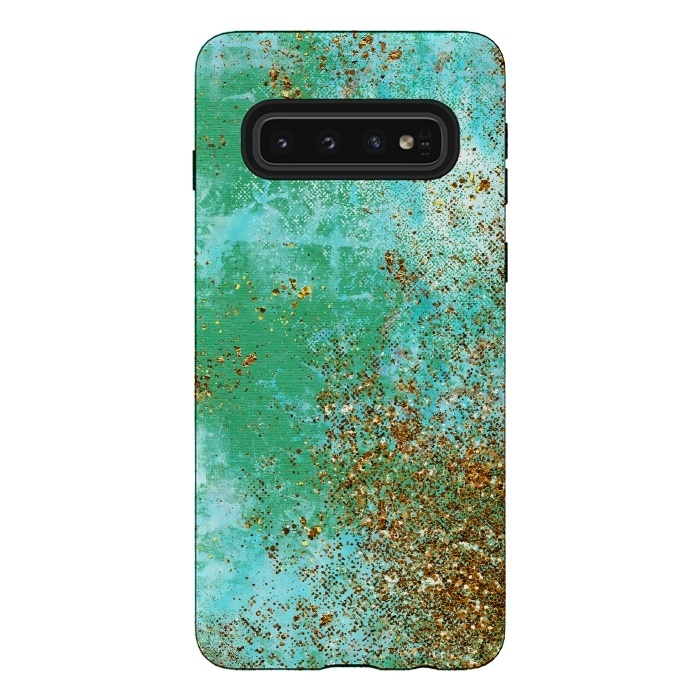 Galaxy S10 StrongFit Green and Gold Mermaid Glitter SeaFoam by  Utart