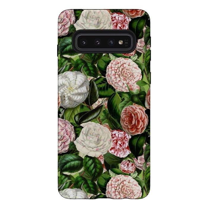 Galaxy S10 StrongFit Victorian Vintage Camellia Pattern by  Utart