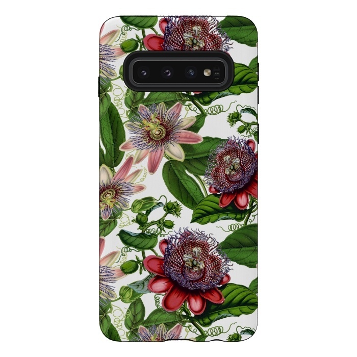 Galaxy S10 StrongFit Colorful Vintage Passiflora Pattern by  Utart