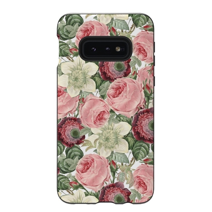 Galaxy S10e StrongFit Pastel Vintage Roses Pattern by  Utart