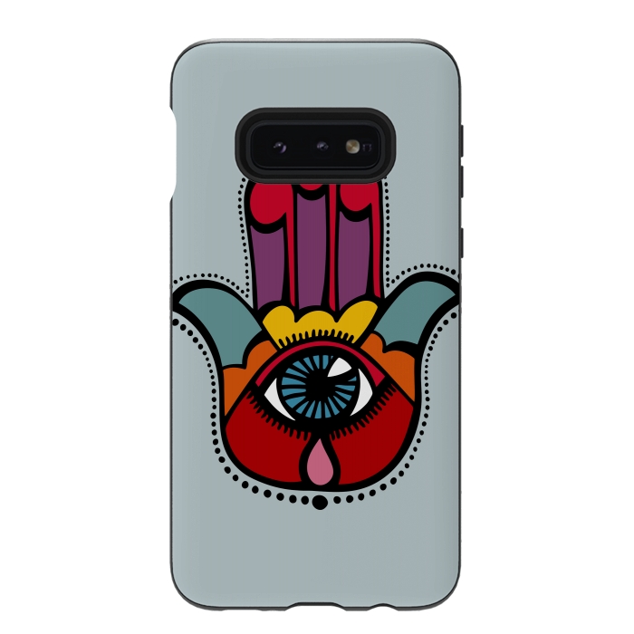 Galaxy S10e StrongFit Pop Hamsa over Blue by Majoih