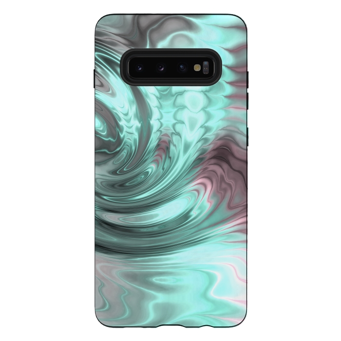 Galaxy S10 plus StrongFit Abstract Fractal Teal Pink 2 by Andrea Haase