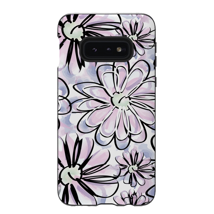 Galaxy S10e StrongFit Watercolor flowers by Camila