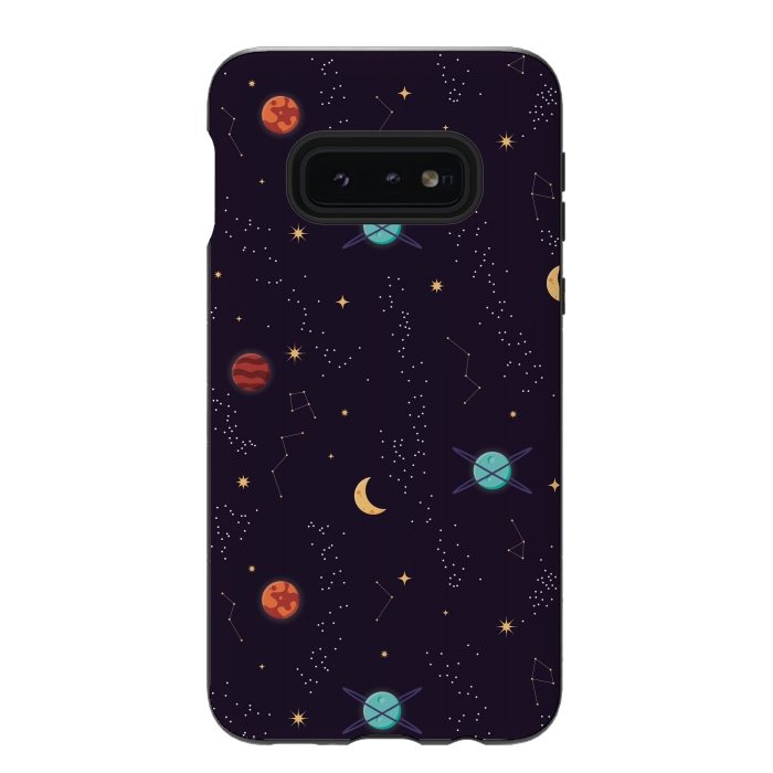 Galaxy S10e StrongFit Universe with planets and stars seamless pattern, cosmos starry night sky, vector illustration by Jelena Obradovic