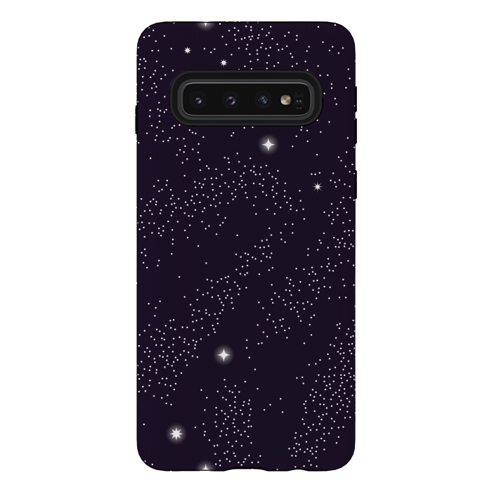 Galaxy S10 StrongFit Universe with planets and stars seamless pattern, cosmos starry night sky 005 by Jelena Obradovic