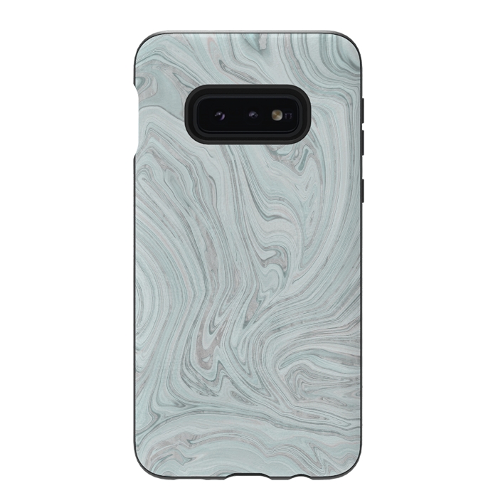 Galaxy S10e StrongFit Teal Grey Soft Pastel Marble by Andrea Haase