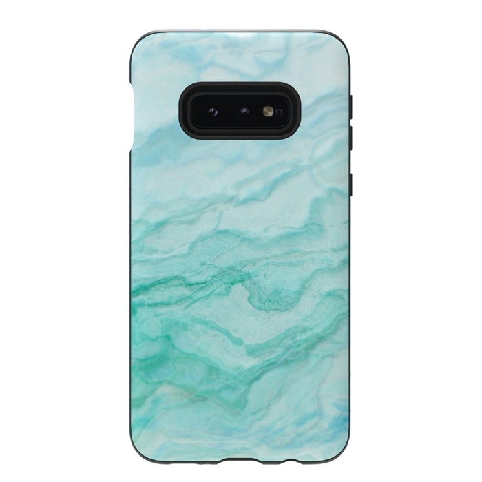 Galaxy S10e StrongFit Teal and Turquoise Marble Ink by  Utart
